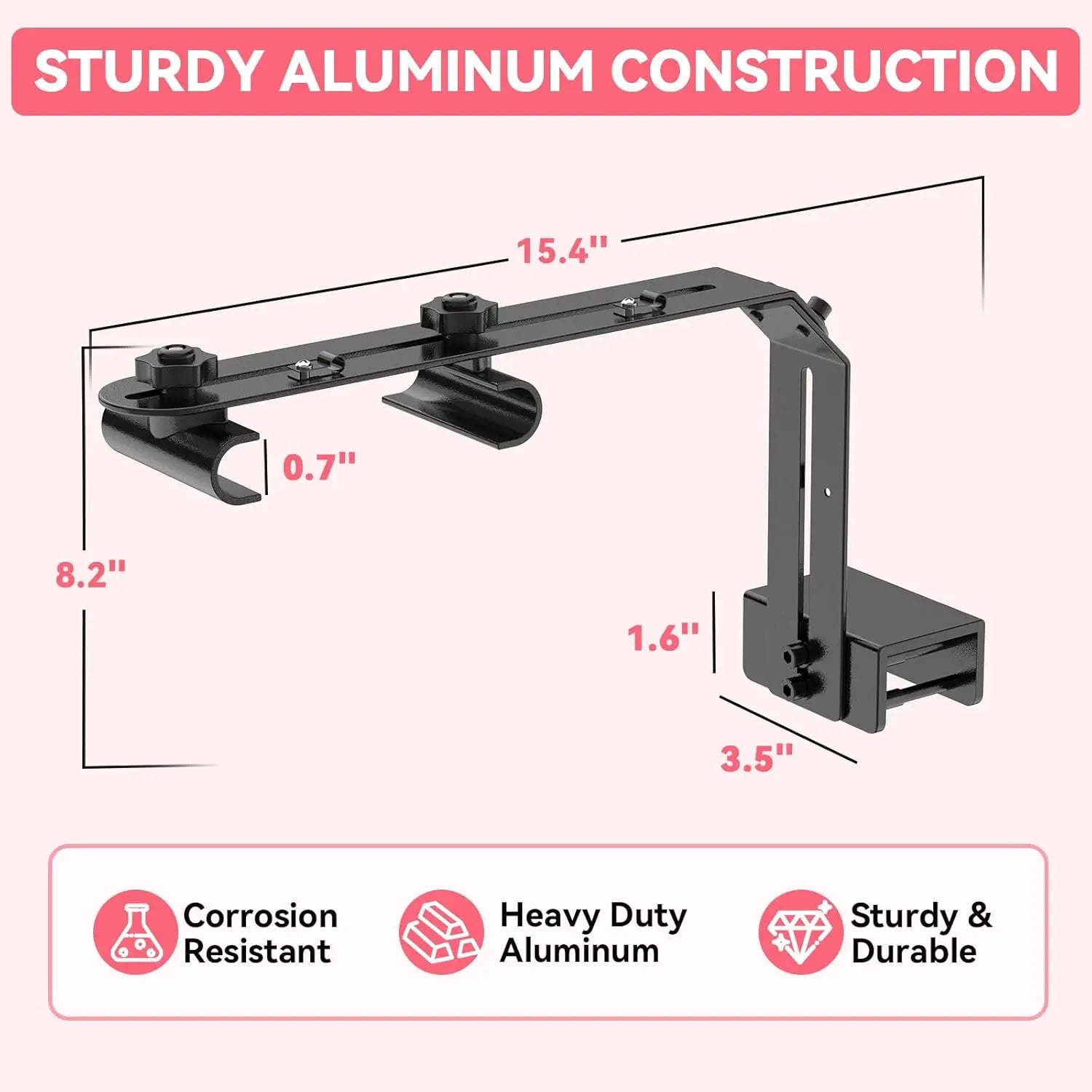 Hygger Aquarium Light Riser Fits, Universal Fish Tank Light Holder Adjustable Led Aquarium Light Mounting Bracket, Sturdy Aluminum Ultra Wide