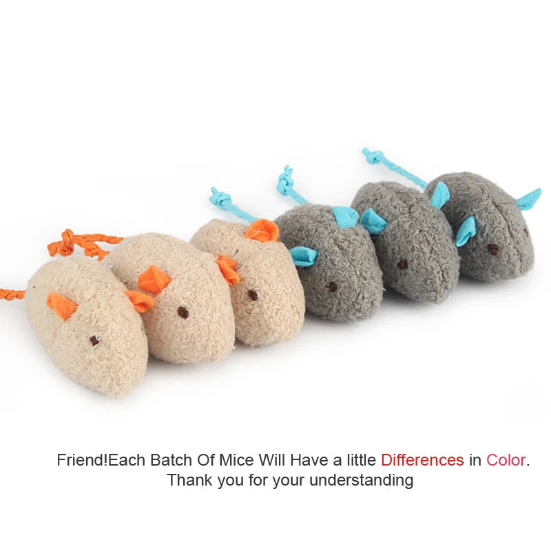 6Pcs Mix Pet Toy Catnip Mice Cats Toys Fun Plush Mouse Cat Toy for Kitten