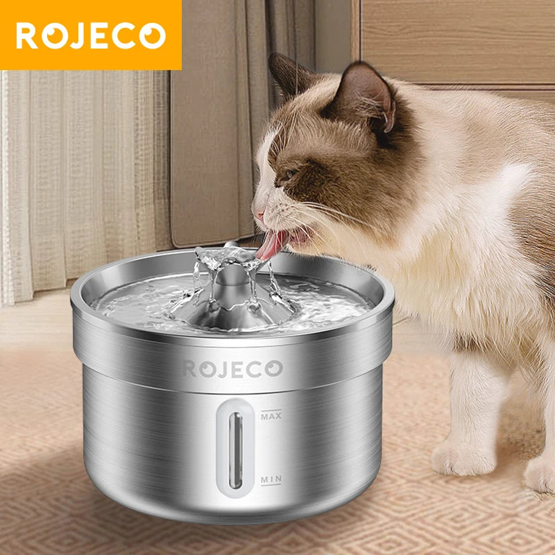Stainless Steel Pet Drinking Fountain Auto Cat Water Fountain Smart Pet Water Dispenser with Pump for Dog Cat Drink Bowl