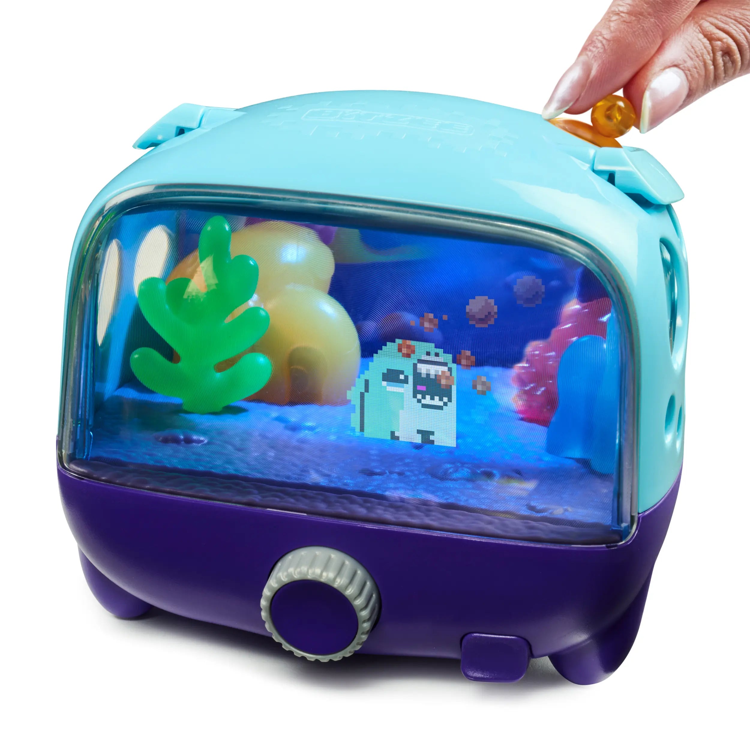 BITZEE Interactive Digital Aquarium Fish Tank Kids Toy, 30 Virtual Fish, Large Display, LED Lights, Touch-Response Electronic Pets, Engaging Fun Cool Gifts for Kids Ages 5+ (Birthday)