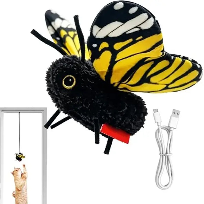 Interactive Electric Butterfly & Bluebird Cat Teaser Toy, 3 Smart Flying Modes, USB Rechargeable Hanging Toy with Washable Cover for Indoor Cats, Teaser Toys