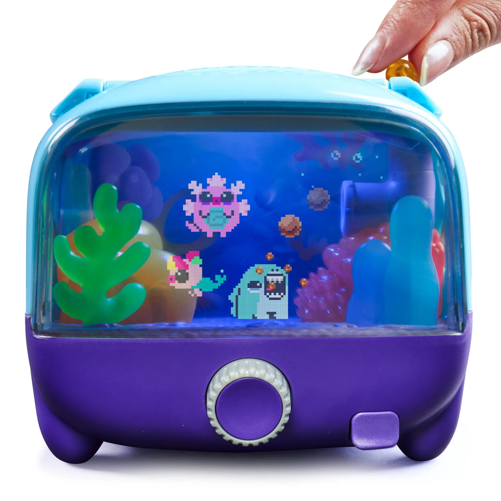 BITZEE Interactive Digital Aquarium Fish Tank Kids Toy, 30 Virtual Fish, Large Display, LED Lights, Touch-Response Electronic Pets, Engaging Fun Cool Gifts for Kids Ages 5+ (Birthday)