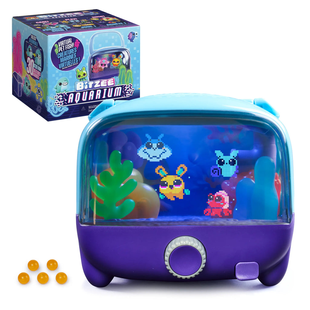 BITZEE Interactive Digital Aquarium Fish Tank Kids Toy, 30 Virtual Fish, Large Display, LED Lights, Touch-Response Electronic Pets, Engaging Fun Cool Gifts for Kids Ages 5+ (Birthday)