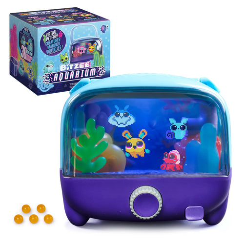 BITZEE Interactive Digital Aquarium Fish Tank Kids Toy, 30 Virtual Fish, Large Display, LED Lights, Touch-Response Electronic Pets, Engaging Fun Cool Gifts for Kids Ages 5+ (Birthday)